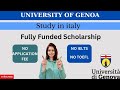 University of genoa study in italyeligibility criteria requirements application process