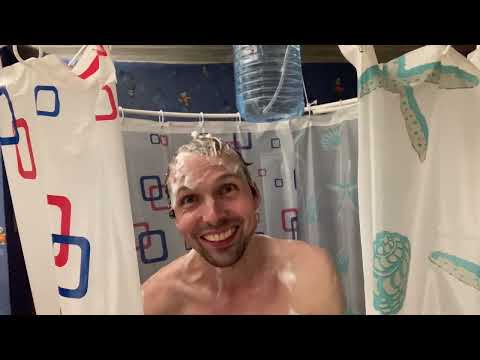How to make your own shower for less than 20 dollars and take a shower with only 5 litres of water