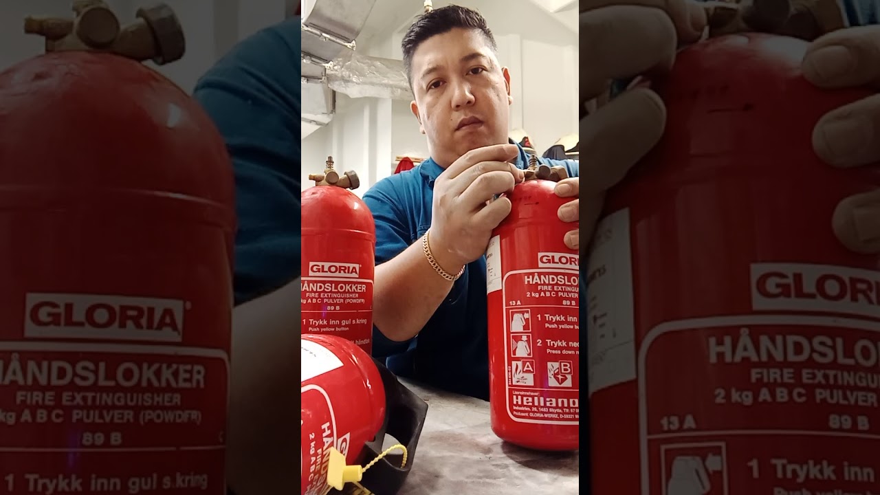 Discharging fire extinguisher for scrapped