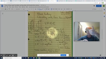 net vertical force on the box and total work done with handwritten calculations