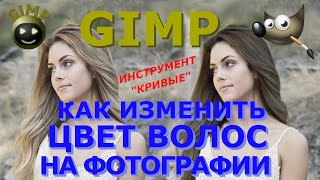 картинка: Как изменить цвет волос на фото. Инструмент Кривые. Графический редактор ГИМП (GIMP)