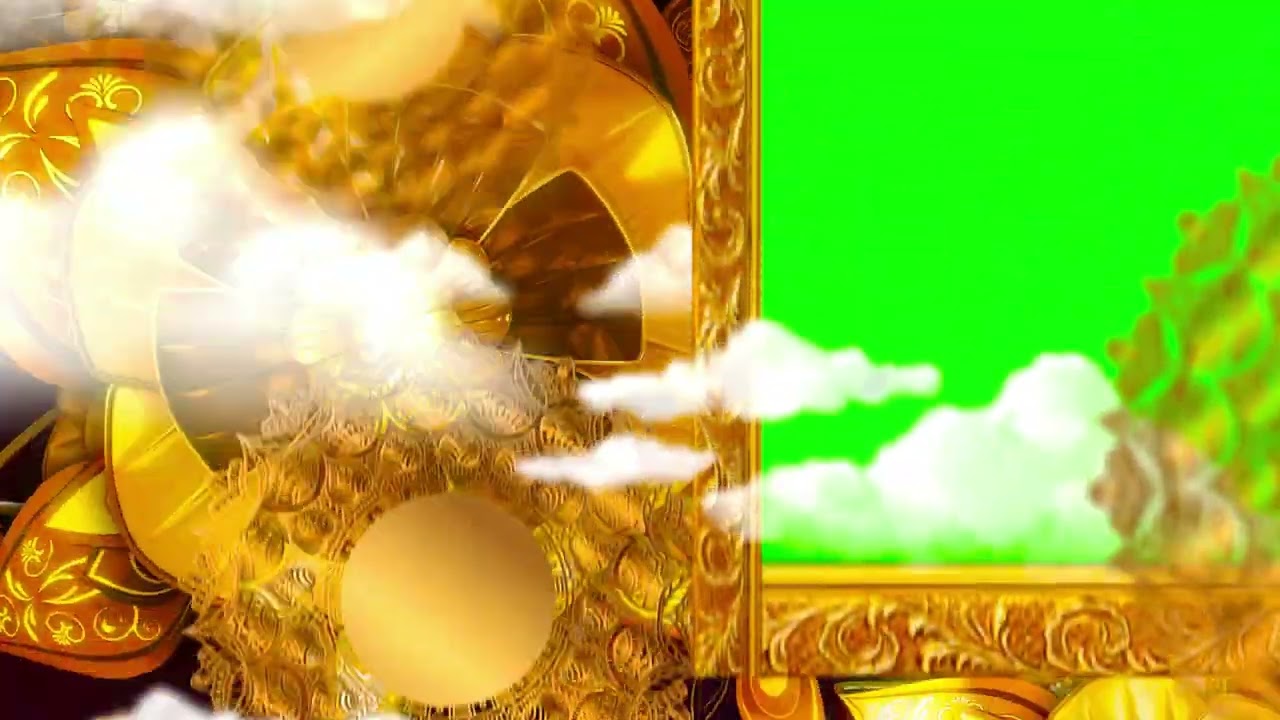 Golden Flowers an Golden Frame Slideshow - Promo with Green Screen and 4K | FREE TO USE | iforEdits
