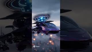 A giant purple-blue Ferrari-style fighter helicopter, same design as the reference image,
