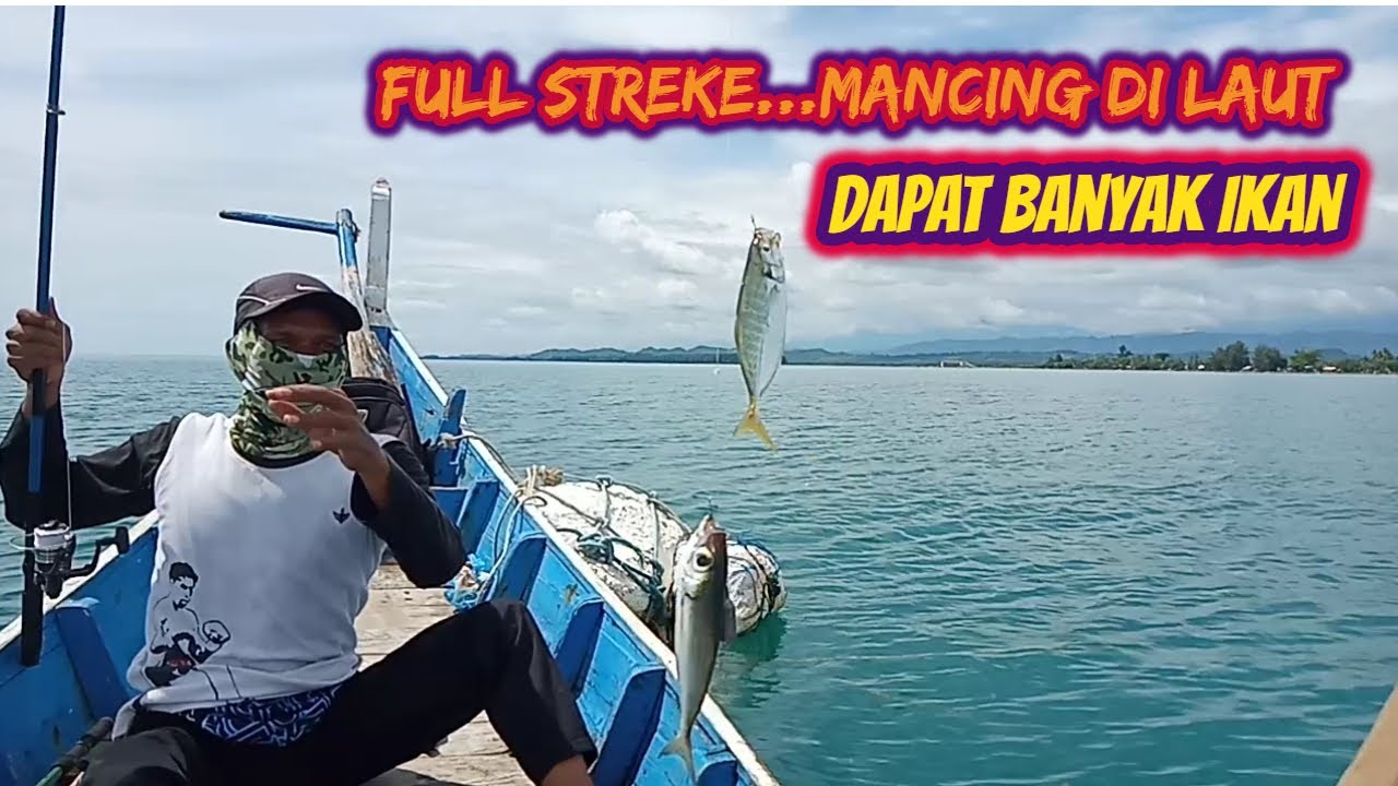 Mancing di laut strike berkali2 || Pake umpan ikan di potong langsung