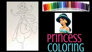 Disney Princess Coloring Book - Jasmine Speed Coloring
