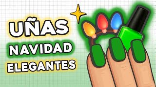 UÑAS VERDES DE NAVIDAD 🎄💚 Un Diseño Elegante Que Resalta 💅🏼