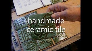 Making ceramic tile, slip comb decorated (235 potters journal)