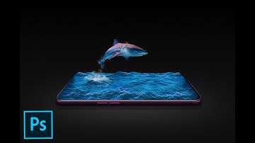 How To Create 3D Water splash with shark  on mobile | photoshop tutorial | 2019