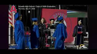 Arcadia High School Graduation Ceremony for Kelly Mitchell name was called plasma 
