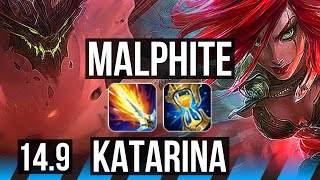 MALPHITE vs KATARINA (MID) | 52k DMG, 8 solo kills, Legendary | NA Master | 14.9