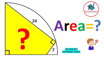 How to Find  the Yellow Shaded Area in the Quarter Circle | Geometry | Math | 3 Methods
