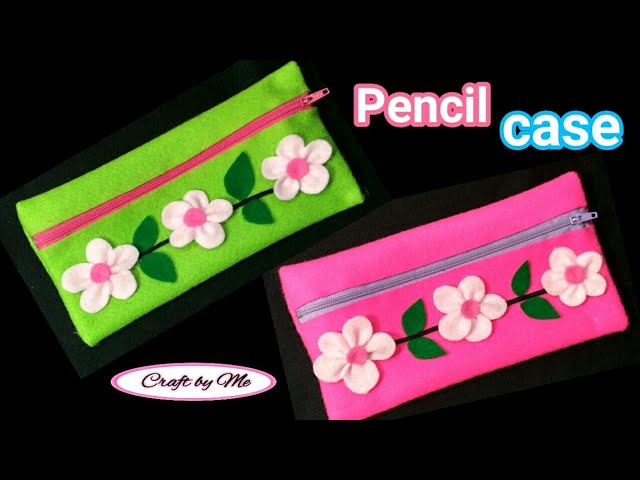 Cara Membuat Tempat Pensil Dari Kain Flanel Mudah Tanpa Jahit Diy Pencil Case Youtube