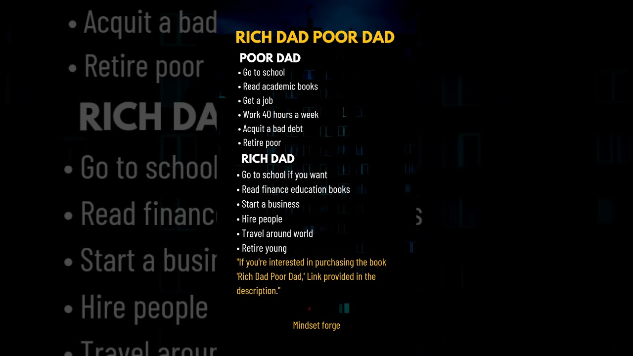 Rich dad poor dad.. | #motivation #richdadpoordad #mindset #books #amazon