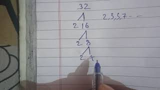 factor tree of 32 | prime factor tree |