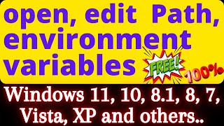 Open environment variables in Windows 11 | Set path and environment variables in Windows 10, 8, 7