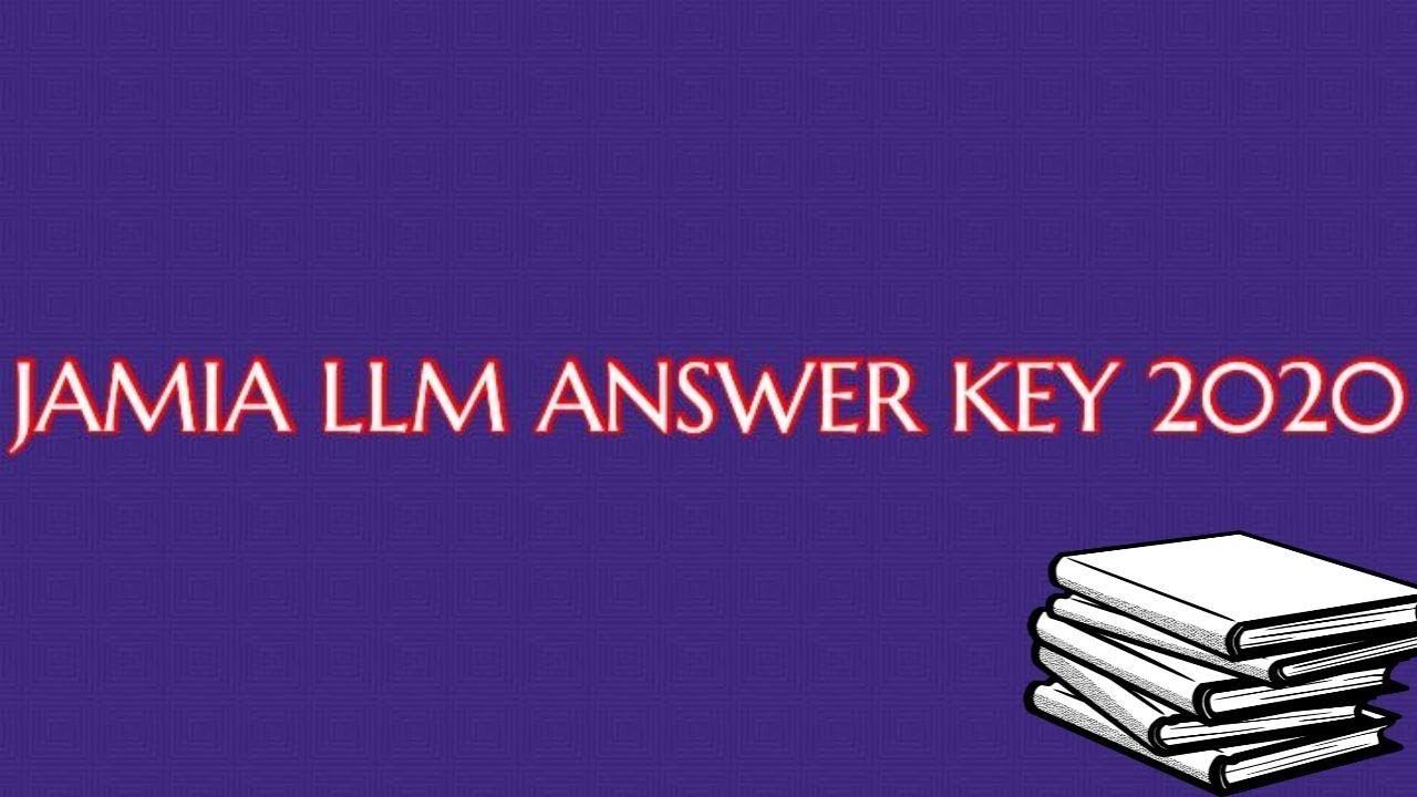 JAMIA LLM ANSWER KEY 2020