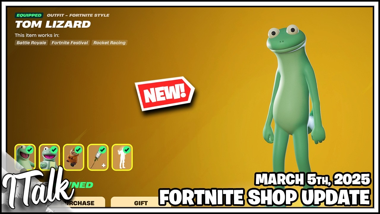 Fortnite Shop *NEW* LIZARD SKIN! 🦎 [March 5th, 2026] (Fortnite Chapter ...