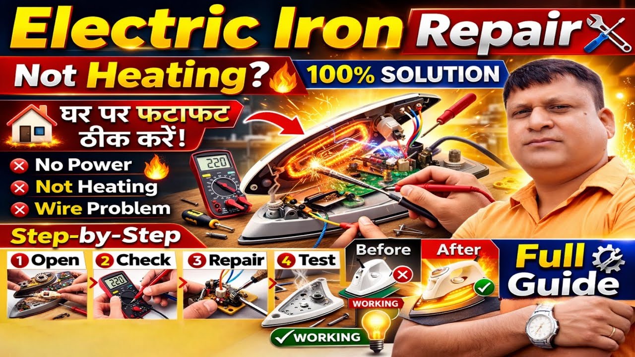 👉 Iron Press Repair Kaise Kare | Electric Iron Not Heating Problem Fix | Full Guide