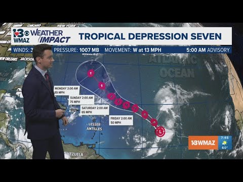 Tropical Depression 7 forms in Atlantic, expected to become Tropical ...