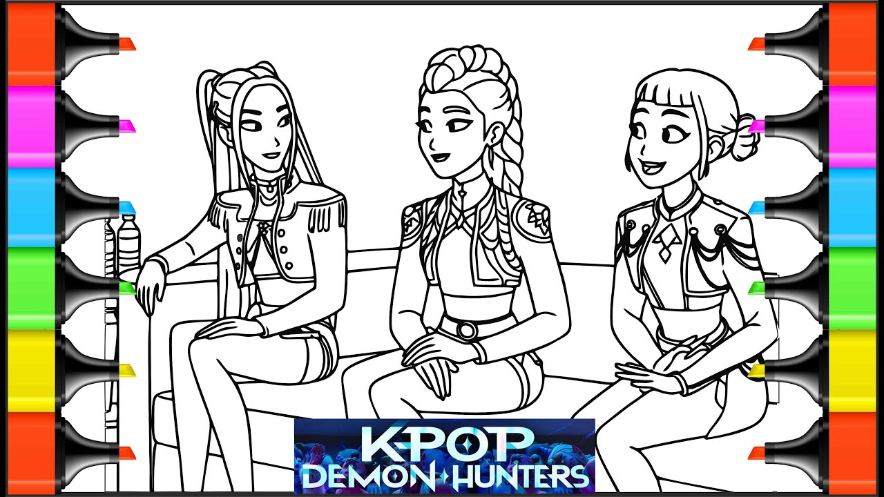 KPop Demon Hunters New Coloring Pages / How to Color Rumi Mira Zoey /KPop Demon Hunters
