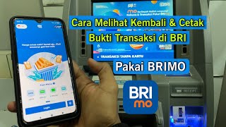 How to reprint proof of transactions on a BRI account using Brimo