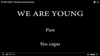 WE ARE YOUNG - FUN (Easy Chords and Lyrics)
