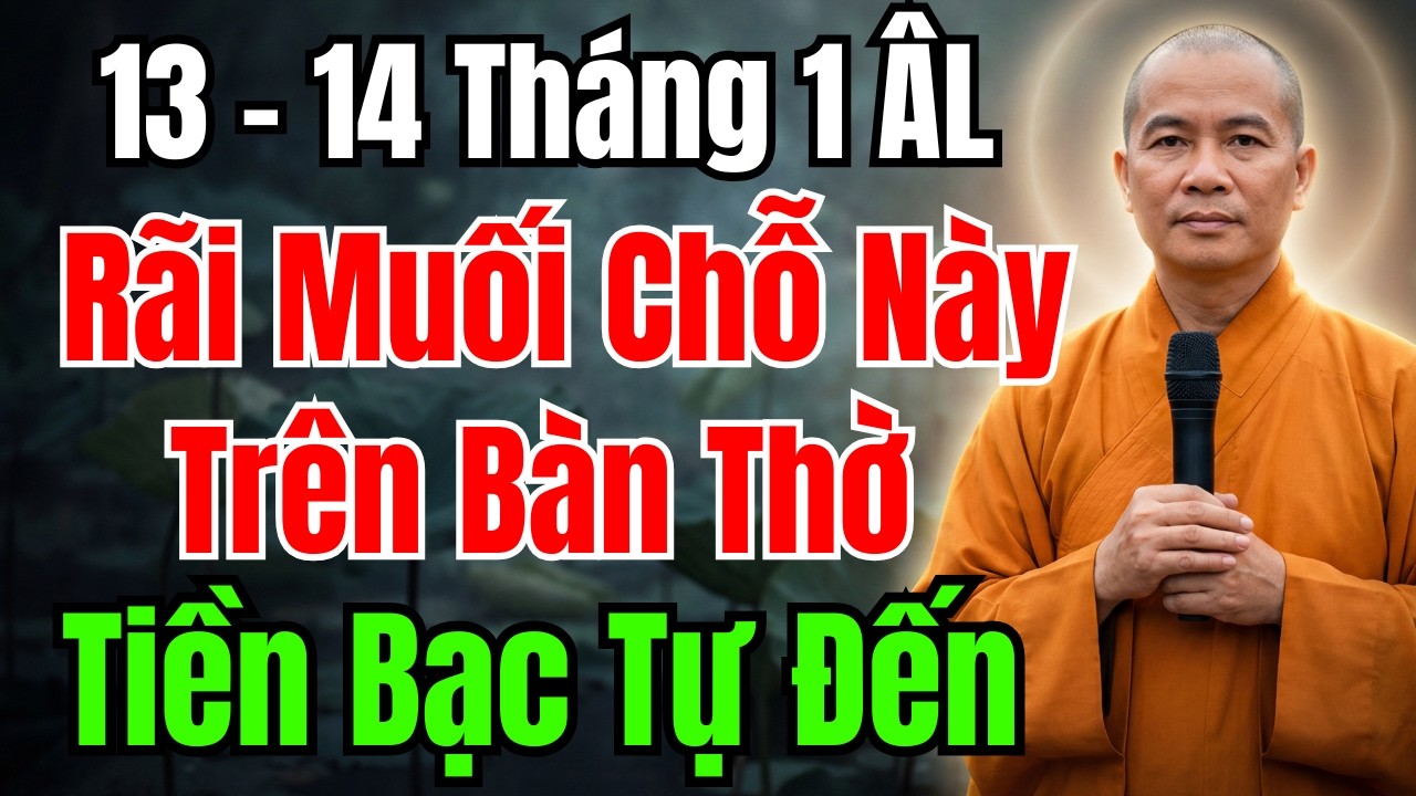 13-14 THẤNG 1 ÂM LỊCH :  RẢI MUỐI ĐÚNG ĐIỂM NÀY BÀN THỜ, LỘC LÁ THEO VỀ CẢ NĂM