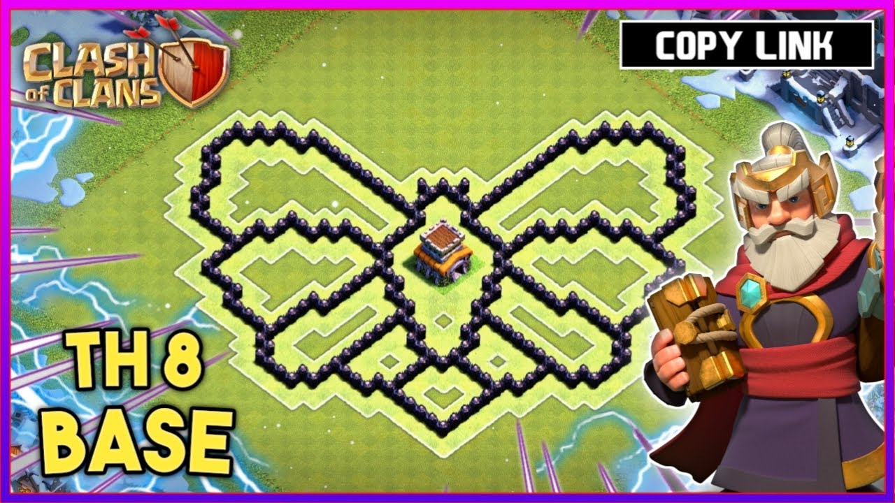 NEW BASE TH8! TH8 FUNNY TROLL BASE | TH8 BASE LAYOUT COPY LINK