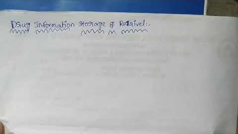 Drug information storage &retrieval