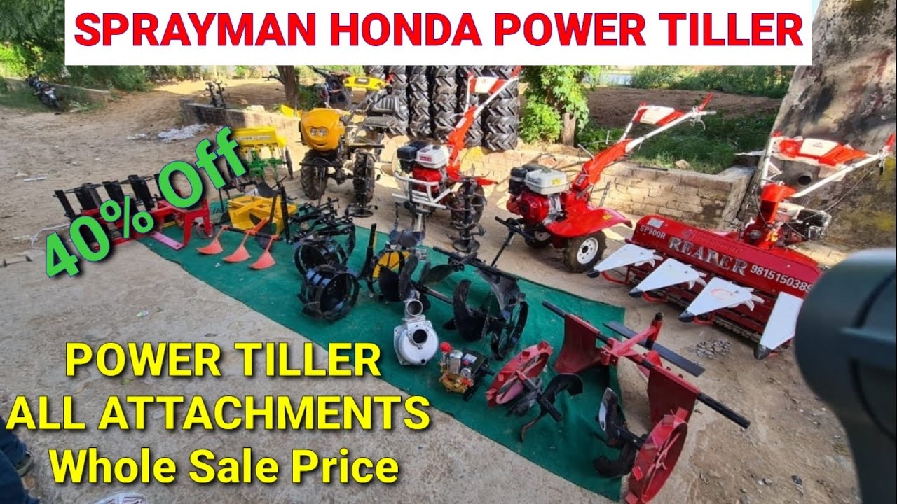 Power tiller with all attachment live working video with special offer