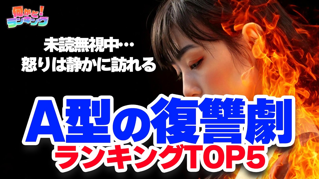 A型の怒りの復讐はこうして始まる…ランキング形式で徹底解説！