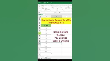 How to Create Dynamic Serial Number in Excel | #exceleducation #computereducation #reels #skills
