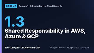 CCSE v2 1.3 | Shared Responsibility in AWS, Azure & GCP