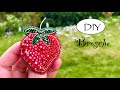 🍓 DIY: Brosche Erdbeere aus Perlen. Perlenbrosche selber machen