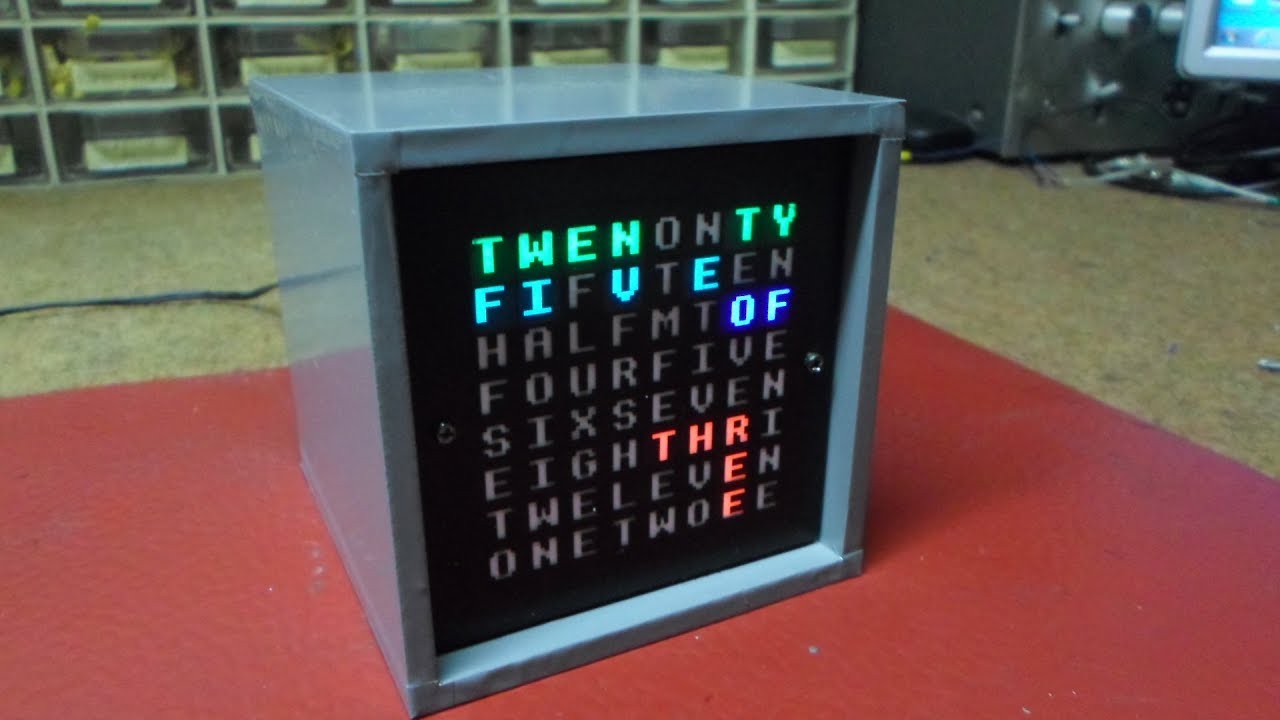 Arduino Word clock on 8x8 RGB Led Matrix - YouTube