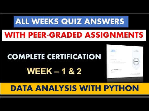 Data Analysis with Python | Week- 1 & 2 All Quiz Answers | Complete Certification Coursera