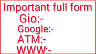 Important GK full forms || 50 Daily uses important gk full form for students