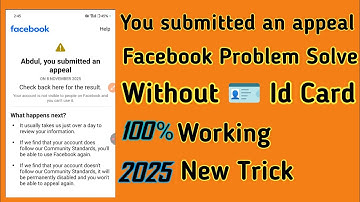 YOU SUBMITTED AN APPEAL FACEBOOK PROBLEM SOLVE WITHOUT ID CARD 2026|FACEBOOK YOU SUBMITTED AN APPEAL