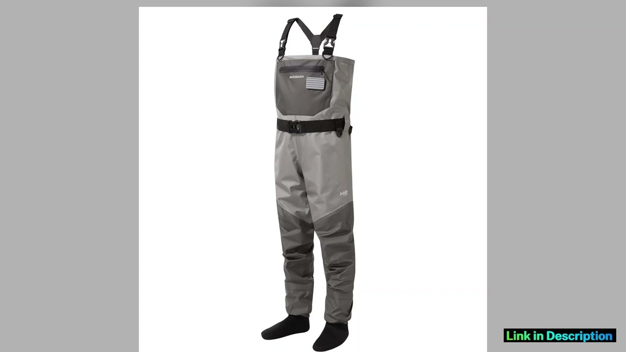 BASSDASH Fishing Wader Lightweight Stocking Foot FW08 Mens Breathable Waders Waterproof Fly Fishing