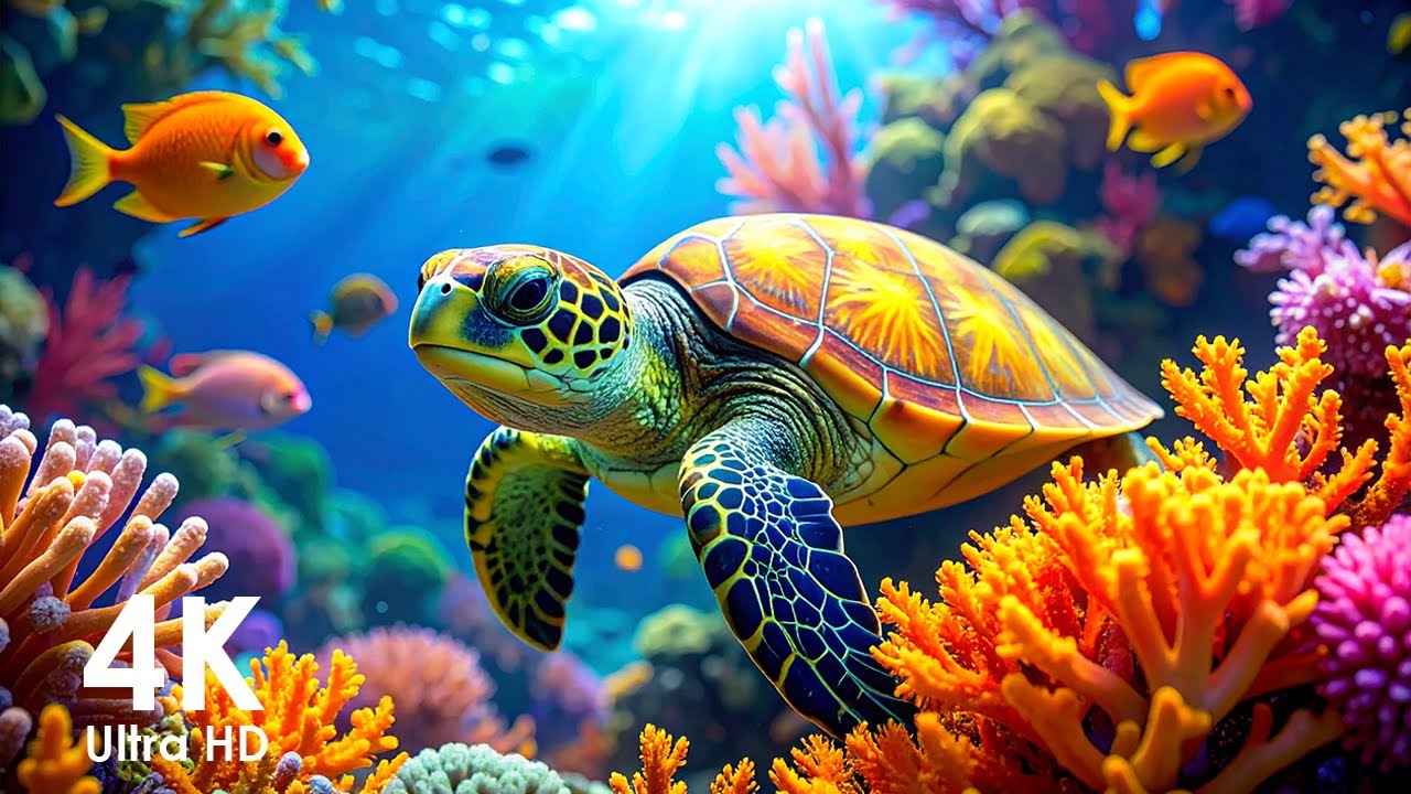 🐠 4K HDR Into the Aquarium Blue – Calm Ocean World & Soothing Marine Life