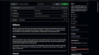 Bellows, a HTML/CSS/JS editor with built in AI in a single file completely FREE!