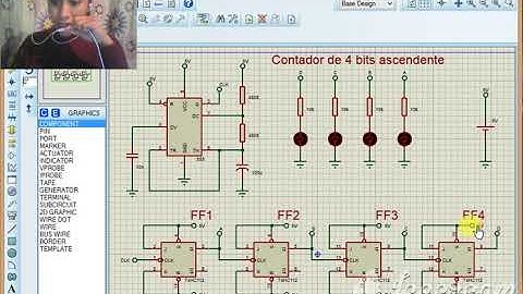 Contadores de 4 bits asíncrono ascendente y descendente