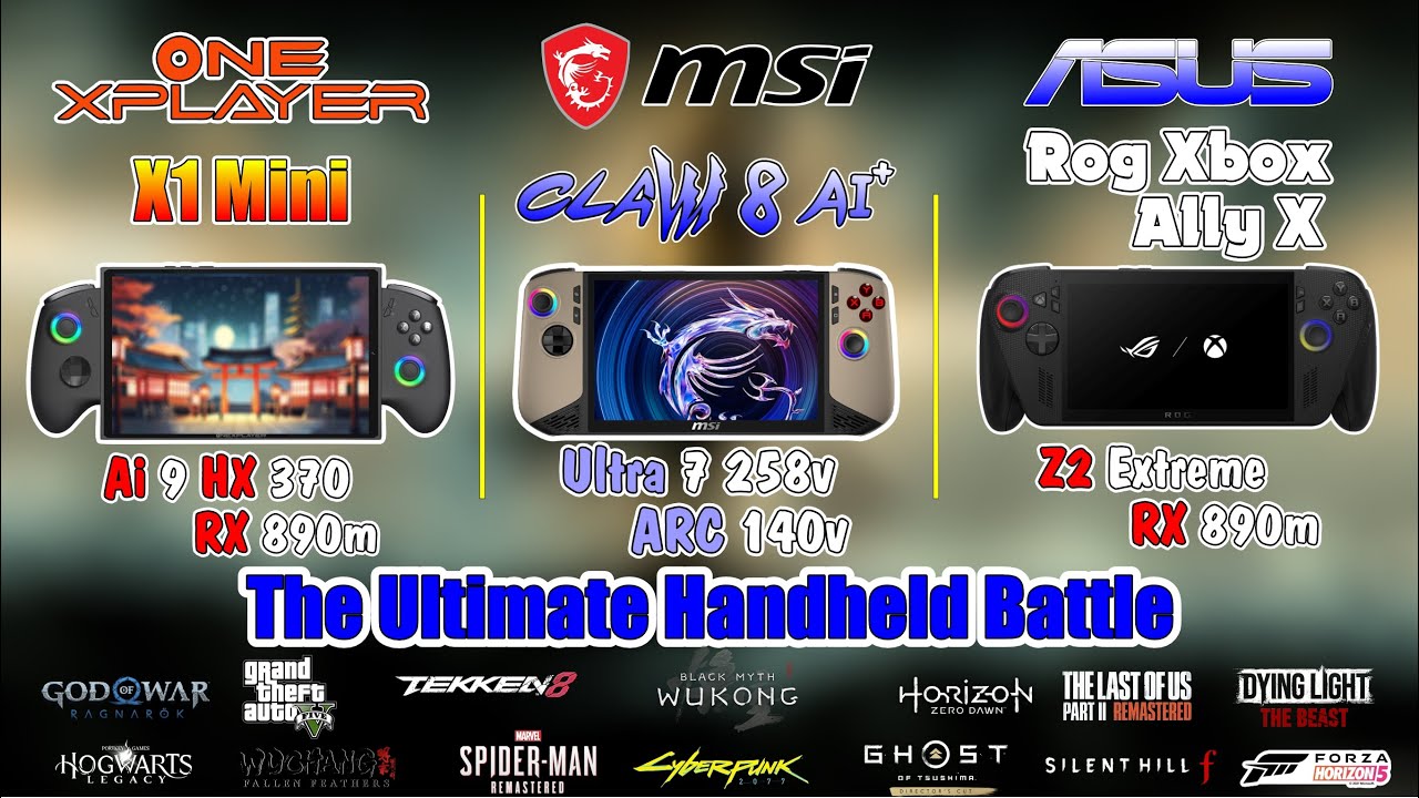 Asus ROG Xbox Ally X vs OnexPlayer X1 Mini vs MSI Claw 8 AI: The Ultimate Handheld Battle!