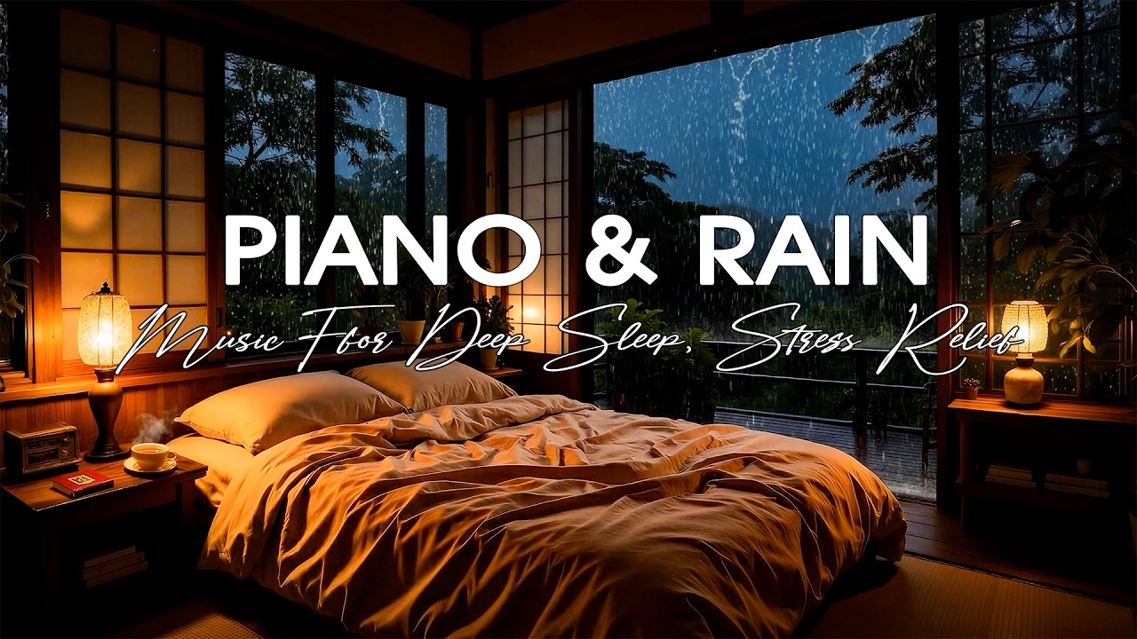DEEP SLEEP MUSIC 🌧️ Healing Rain & Calm Piano For Insomnia, Anxiety ...