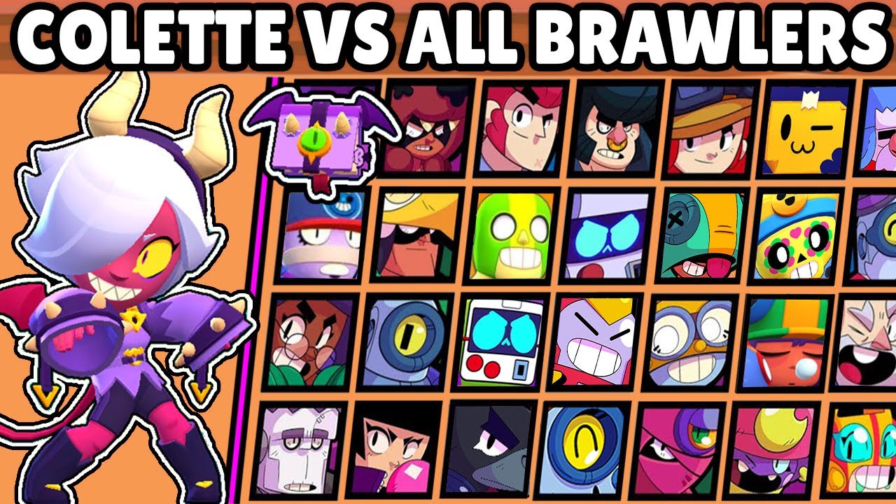 Colette Vs Todos Los Brawlers Nueva Brawler Cromatica 1vs1 Brawl Stars Youtube