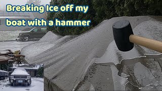 Satisfying Asmr: Epic Boat Ice Break With A Rubber Hammer After Oregon Freezing Rain Storm