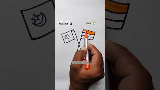 Indian Flag ?? vs Pakistan Flag ?? | Independence Day | #art #shorts #short