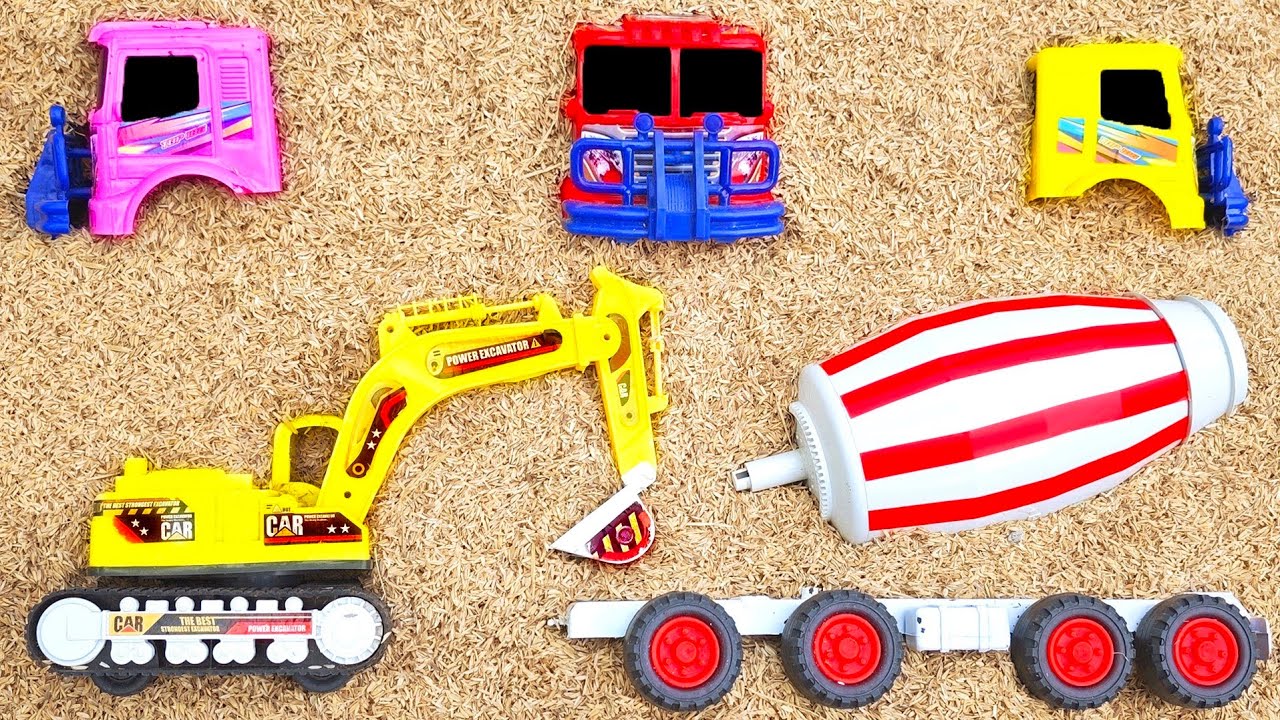 Temukan dan Merakit Mobil Mobilan Oleng Truk Molen Besar, Beko Excavator,Kereta Api,Tayo dan Slender