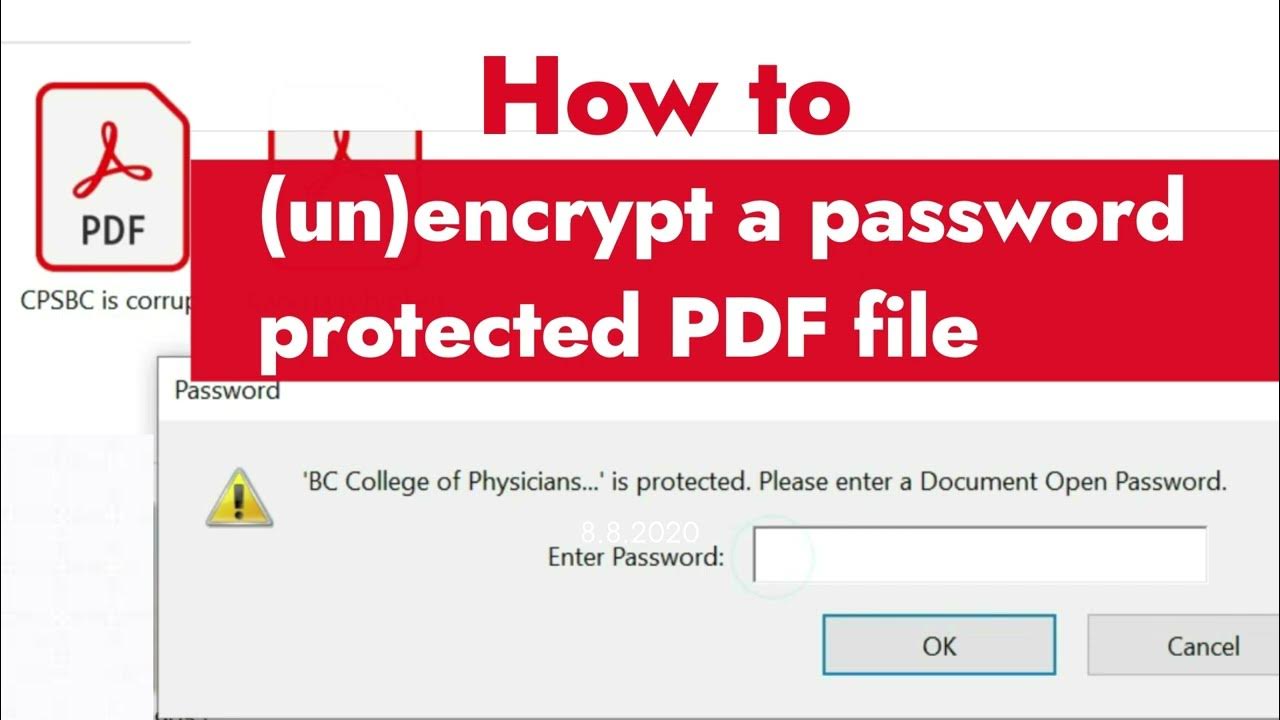 How to un encrypt a pdf file youtube