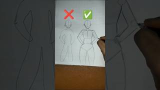 How to draw a Girl Body: easy frontview pose #drawing #tutorial #howtodraw #sketch #fypシ